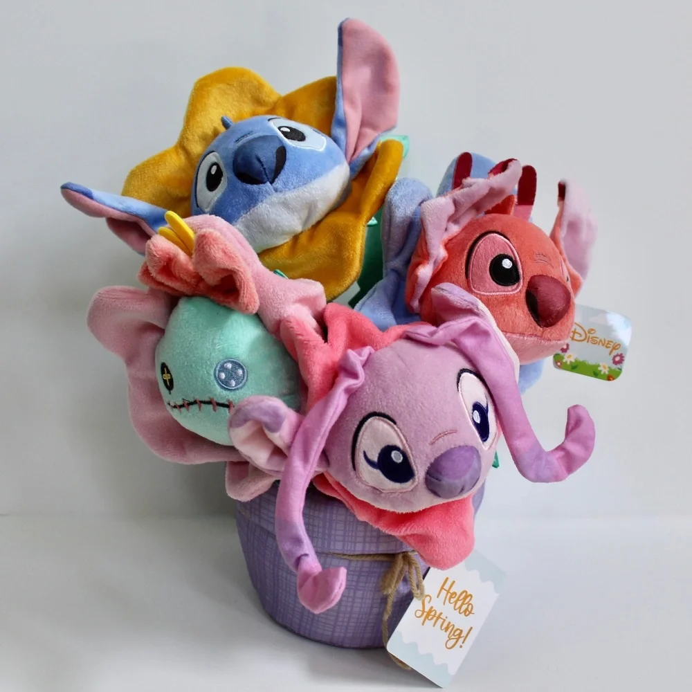 Disney Lilo & Stitch Stitch Angel Scrump Leroy Potted Bouquet Plush 14